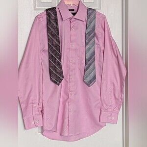 ALFRED SUNG Pink Dress Shirt with 2 Matching Ties